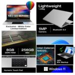 Thomson NEO 14.1 Inch IN-P14C Intel Dual Core 4020 & Window 11 Notebook (8 GB RAM DDR4/ 256 GB SSD/Numeric Touch Pad/1MP Webcam/White) - Image 4