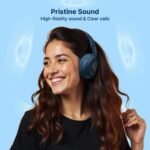 pTron Studio Evo 70hrs Playtime Wireless Over Ear Headphones with HD Mic, Low-Latency Game/Movie/Music Modes, Punchy Bass, BT5.3, Dual Device Pairing, Voice Assistant & Type-C Fast Charging (Blue) - Image 4