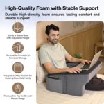 FOVERA Lap Desk Pillow | Height Adjustable, Soft & Comfortable Armrest, Easy to Store | for Working on Laptop, Reading & Gaming | Work from Home Pillow | Perfect for Using on Bed, Sofa & Floor (Grey) - Image 3