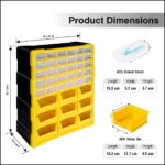 Alkon Component Organiser With Bins And Drawers (Aco9B30D) Small Parts Storage|Jewellery|Craft|Sewing Cabinets|Screws|Nuts|Bolts|Power Tool Organiser|Diy|Clinic|Hospital|9 Bins And 30 Drawers,Yellow - Image 3