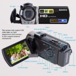 Video Camera Camcorder kimire Digital Camera Recorder Full HD 1080P 15FPS 24MP 3.0 Inch 270 Degree Rotation LCD 16X Digital Zoom Camcorder Camera with 2 Batteries(Black) - Image 3