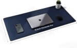 Premium Vegan Leather Desk Mat 90X45cm 2.4mm Thick&Padded|Laptop Mat/Extended Mouse Pad/Stitched, Reversible, Sturdy Deskspread with High Tear/Peel Strength|Anti-Slip,Splash-Proof|Blue - Image 3