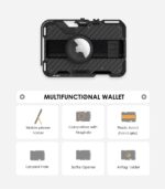 Aulumu G03 Carbon Fiber Card Case | Magnetic Wallet Compatible with MagSafe | Multi Function - Mobile Phone Stand/Grip | Bottle Opener | RFID Shielding Card - Image 3