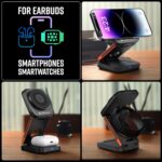 ZEBRONICS MAGBOOST 3 in 1 Foldable Magsafe Compatible Wireless Charging Pad, 15 Watts, Fast Charge, Included Type C Cable, for Smartphones | Earbuds | Smartwatches, Black - Image 3