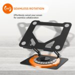 amazon basics 360° Rotating Metal Laptop Stand (Black)| Adjustable Height & Angle | Foldable, Sturdy Carbon Steel | Enhanced Airflow | Supports up to 10kg | Compatible with Laptops & MacBook - Image 3