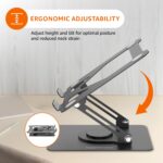 amazon basics 360° Rotating Metal Laptop Stand (Black)| Adjustable Height & Angle | Foldable, Sturdy Carbon Steel | Enhanced Airflow | Supports up to 10kg | Compatible with Laptops & MacBook - Image 4