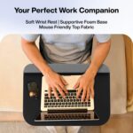 FOVERA Tabletop Laptop Riser Stand Cushion | Fits up to 17” Laptops | Large (21 x 15 x 3.5 Inch) Lightweight, Mouse-Friendly Top, Soft Wrist Support & Side Pockets | for All Laptops (Dark Grey) - Image 3