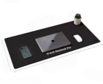 Premium Vegan Leather Desk Mat 90X45cm 2.4mm Thick&Padded|Laptop Mat/Extended Mouse Pad/Stitched, Reversible, Sturdy Deskspread | High Tear/Peel Strength|Anti-Slip,Splash-Proof| Black - Image 3