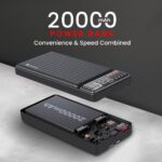 Portronics Luxcell Bind 20k 20000mAh Powerbank with 22.5W Fast Charging, in-Built Type C PD(Input & Output) /8 Pin Cable, LED Indicator, USB-A Mach Output, Compatible with Smartphones,Tablets(Black) - Image 3