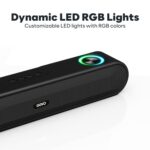 GOVO GoSurround 220 16W Bluetooth Sound bar, 2000 mAh Battery, 2.0 Channel with 52mm Drivers, Multicolor LED Lights with TWS, AUX, Bluetooth and USB (Platinum Black) - Image 5