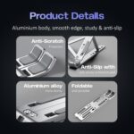 Tygot 6 Angles Adjustable Aluminum Ergonomic Foldable Portable Tabletop Laptop/Desktop Riser Stand Holder Compatible for MacBook, HP, Dell, Lenovo & All Other Notebook (Grey) - Image 3