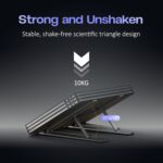 Tygot 6 Angles Adjustable Aluminum Ergonomic Foldable Portable Tabletop Laptop/Desktop Riser Stand Holder Compatible for MacBook, HP, Dell, Lenovo & All Other Notebook (Grey) - Image 4