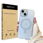 amazon basics Luxury Paper Thin Case Cover for iPhone 15 | Matte Finish | Compatible with magsafe | (Blue, iPhone 15) - Image 3