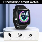 Bouncefit D20 Y68 Fitness Band Smart Watch for Men, Women, Boys, Girls, Kids – Single Touch Interface, Water Resistant, Workout Modes, Quick Charge Sports Smartwatch – Jet Black (FF) - Image 3