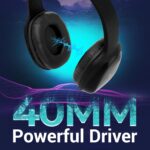 ZEBRONICS Zeb-Thunder PRO On-Ear Wireless Headphone Up to 60 Hours Playback, Wired Mode, USB-C Type Charging(Black) - Image 3