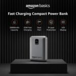 Amazon Basics 20,000mAh 35W Fast Charging Power Bank | Nano Size | Triple Output | Two Way Fast Charge | Charge Three Devices Simultaneously | - Silver - Image 3