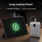 Amazon Basics 20,000mAh 35W Fast Charging Power Bank | Nano Size | Triple Output | Two Way Fast Charge | Charge Three Devices Simultaneously | - Silver - Image 4