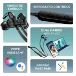 boAt Rockerz 255 Pro+, 60HRS Battery, Fast Charge, IPX7, Dual Pairing, Low Latency, Magnetic Earbuds, in Ear Bluetooth Neckband, Wireless with Mic Earphones (Active Black) - Image 4