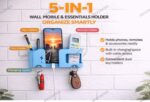 Wall Mobile Holder | Multi-Purpose Mobile Stand for Wall | Remote Holder & Mobile Charging Stand | Phone Holder for Charging | Kitchen Organizer Rack Mounted | Useful Gadget-Blue - Image 3
