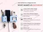 Wall Mobile Holder | Multi-Purpose Mobile Stand for Wall | Remote Holder & Mobile Charging Stand | Phone Holder for Charging | Kitchen Organizer Rack Mounted | Useful Gadget-Blue - Image 4