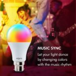 wipro 9-Watt B22 WiFi Smart LED Bulb with Music Sync (16 Million Colours + Warm White/Neutral White/White) (Compatible with Amazon Alexa and Google Assistant), Standard (NS9400)(Pack of 1) - Image 3