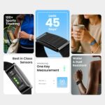 Pebble Newly Launched Qore Fitness Band with 45 Days Battery Life | 100+ Sports Modes | Advanced Health Tracking | HR & SpO2| Stress| Sleep | OneKey Measurement | Smart Notifications - Black - Image 3