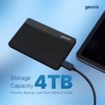 Geonix PowerShell S7 4TB External Hard Drive 3.5-Inch SATA USB 3.1, Upto 5Gbps with UASP Support, Shockproof Protection Compatible with PC/Tablet/Gaming Console with 3 Year Warranty (Black) - Image 4