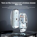 Arctic Fox Pureview Transparent Wireless and Bluetooth Rechargeable Mouse, USB Receiver,LED Battery Magic Silm for Office/PC/Mac/Laptop/Apple/ipad(Space Blue) - Image 3