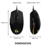 Logitech G102 Light Sync Gaming Mouse with Customizable RGB Lighting, 6 Programmable Buttons, Gaming Grade Sensor, 8K DPI Tracking,16.8mn Color, Light Weight - Black - Image 5