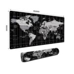 Dyazo Large World Map Anti-Slip Extended Desk Mat| Mouse Pad | Water Resistant Mat for Laptop| Computer Size 800 x 300 x 3 mm (Black No Logo) - Image 3