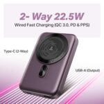 boAt EnergyShroom PB331 (Magsafe) 10000mAh Magnetic Wireless Powerbank, 15W Wireless & 22.5W Wired Charging for (iPhone 16, 15, 14, 13 & 12, Android & Other Qi Enabled Devices) (Purple) - Image 4