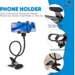 Metal 360 Degree Flexible Portable Foldable -Lazy Stand Bracket Cell Phone Holder/Gooseneck Long Arm Clip Mobile Stand for Table Mobile Stand for Bed Office - Image 5