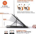 STRIFF Laptop Tabletop Stand, Adjustable Laptop Computer Stand, Multi-Angle, Portable Foldable Laptop Riser Notebook Holder Compatible for 9 to 15.6 Laptops (Black) - Image 3