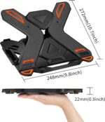 STRIFF Laptop Tabletop Stand, Adjustable Laptop Computer Stand, Multi-Angle, Portable Foldable Laptop Riser Notebook Holder Compatible for 9 to 15.6 Laptops (Black) - Image 5