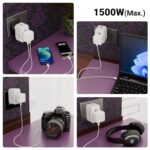Zebronics 1500W All-in-One Universal Travel Adapter, Upto 6A, Universal Socket, Swappable Pins for EU|KR|UK|US|JP|AUS|CN, for Mobile, Tablets, Laptops, & Grooming Devices (Travmate 120) - Image 3