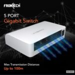 Frontech 5-Port Gigabit Ethernet Switch | High-Speed 10Gbps Bandwidth | Plug & Play LAN Hub for Router, Computer, Gaming Console, Printer & IP Camera | 100m Transmission Distance | White (NC-0051) - Image 4