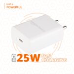 Amazon Basics 25W Compact Wall Charger | Type-C Fast Charging Adapter for Samsung, Xiaomi Phones and iPhone (White, Without Cable) - Image 3