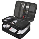 Aliens 2.0V Double Layer Gadget Travel Tech Organizer Case Bag Pouch/Electronic/Toiletry Organiser/Cosmetic Kit for Ipad,Charger,Hard Disk,Cables,PC&Laptop Accessories,Black(AL-GDO-03-BLK) - Image 3
