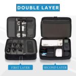 Aliens 2.0V Double Layer Gadget Travel Tech Organizer Case Bag Pouch/Electronic/Toiletry Organiser/Cosmetic Kit for Ipad,Charger,Hard Disk,Cables,PC&Laptop Accessories,Black(AL-GDO-03-BLK) - Image 4