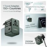 Ambrane 45W Universal Charger Adapter, Supports Laptop Charging: MacBook & Type C Laptop, 3X, 1x USB, 2500W AC Socket, International Worldwide Travel Adapter, PD Charging (ATA-04, Green) - Image 3