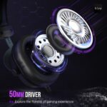 FIFINE Gaming Headset for PC, USB Streaming Headset with 3.5mm Headphones Jack, Detachable Microphone, 7.1 Surround Sound for PS4 PS5, Over-Ear Black Headphone-H9 - Image 3