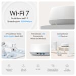 TP-Link Deco BE25(1-Pack) Dual Band BE5000 Whole Home Mesh WiFi 7 System| 8K Streaming | 5 Gbps Router | 2×2.5 Gbps Gigabit, 4K-QAM, 4 Antennas | VPN, MU-MIMO | Works with Alexa and Google Assistant - Image 4