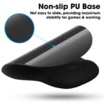 Sounce Mouse Pad, Ergonomic Mouse Pad with Comfortable Gel Wrist Rest Support and Lycra Cloth, Non-Slip PU Base for Easy Typing Pain Relief, Durable and Washable, Classic (Black) - Image 3