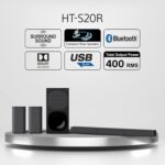 Sony HT-S20R Real 5.1ch Dolby Digital Soundbar for TV with subwoofer and Compact Rear Speakers, 5.1ch Home Theatre System (400W,Bluetooth & USB Connectivity, HDMI & Optical connectivity) - Image 3