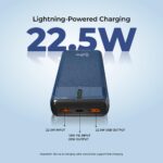 pTron Dynamo Surge 20000mAh 22.5W Fast Charging Power Bank, Supports VOOC/Wrap/Dash USB Charging, 20W PD Fast Charging, 3 Outputs, 1 Input & Multiple Layers of Protection,USB Type-C Input (Blue) - Image 3