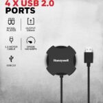 Honeywell 4 in 1 Ultra Slim USB Hub 2.0,1.2Meter(4 feet) Cable, with a Transfer Speed of 480MBPS, Universally Compatible with All USB PC Speaker Laptop Hard Drive Keyboard Printer Pen Drive - Image 3