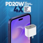 Original Apple-Certified 20W USB-C Charger with Lightning Cable | Fast iPhone Charger for iPhone 11, 12, 13, 14, XR, XS/PRO/MAX, SE & iPad | MFi Certified Adapter and Charging Cable Combo (White) - Image 3