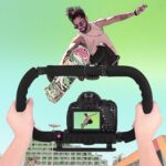 FND Double Hand Stabilizer Collapsible Compatible with Cameras Smartphone DSLR/Mirrorless/Action Camera Camcorder, Foldable Handle Grip Handheld Video Rig for Professional Vlogging - Image 3