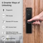 Atomberg Azhero Smart Door Lock | 6 Ways Unlocking | Fingerprint | PIN | Remote OTP | NFC Card | Atomberg App (Data Stored in India) | Key | Free Installation | 2 Year Warranty (Rose Gold) - Image 3