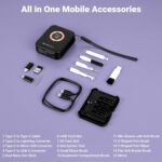 Zebronics 15W Magsafe Wireless Charger, Cleaning Kit, 60W Data Cable Kit - Type C, Micro USB, Lightning, USB A Converters, Mobile Stand, Pocket Mirror, 7 Cleaning Tools (Travmate 100) - Image 3